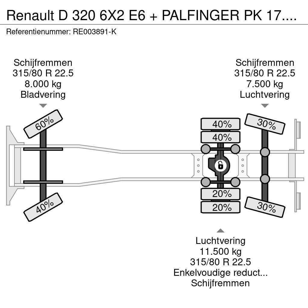 Renault D 320 6X2 E6 + PALFINGER PK 17.001 + REMOTE Allterreng kraner