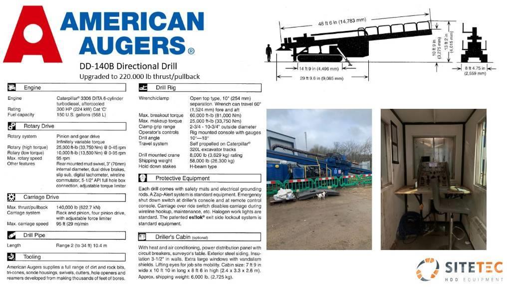 American Augers DD140 Horisontal borerigg utstyr
