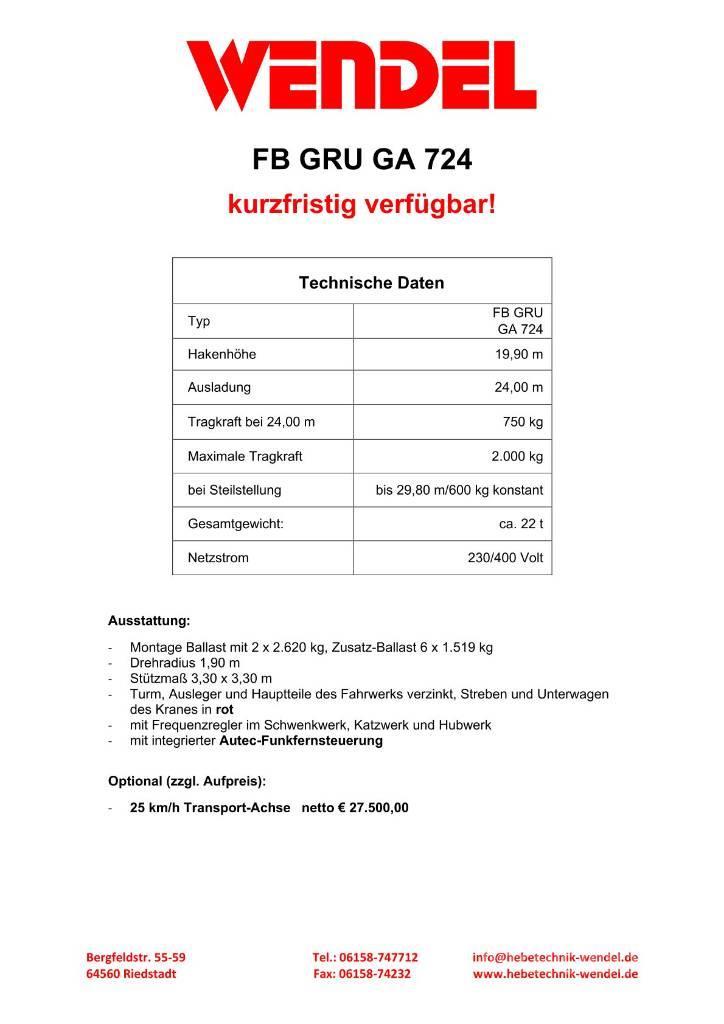 FB GRU GA 724 - Turmdrehkran - Baukran - Kran Bygge- og tårnkraner