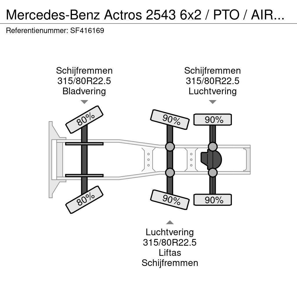 Mercedes-Benz Actros 2543 6x2 / PTO / AIRCO / EURO 6 Trekkvogner