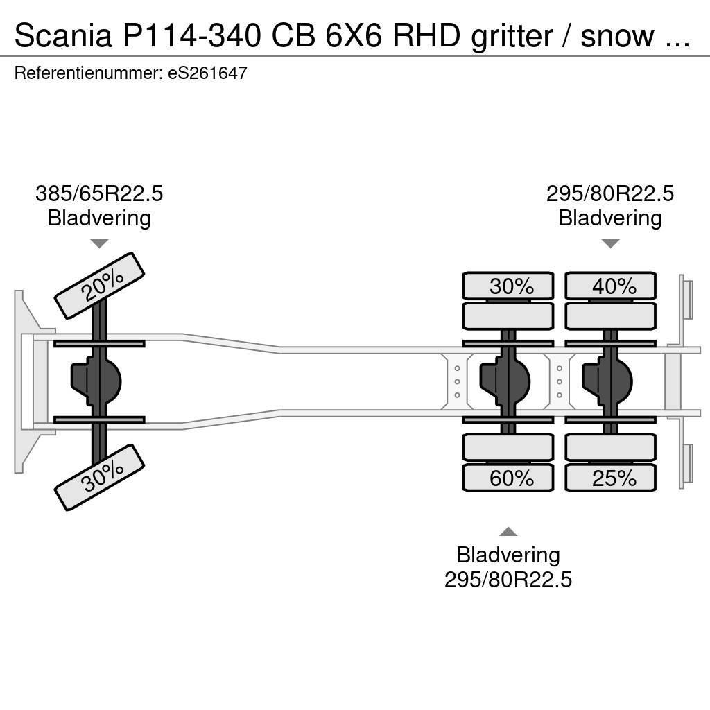 Scania P114-340 CB 6X6 RHD gritter / snow plough Slamsugere