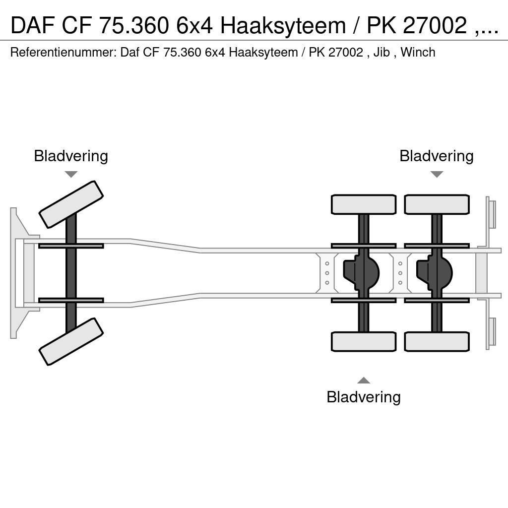 DAF CF 75.360 6x4 Haaksyteem / PK 27002 , Jib , Winch Krokbil