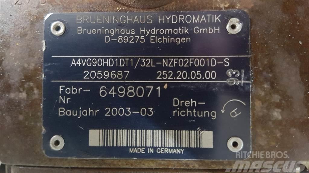 Brueninghaus Hydromatik A4VG90HD1DT1/32L - Drive pump/Fahrpumpe/Rijpomp Hydraulikk