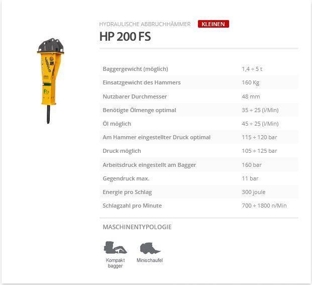 Indeco HP 200 FS Hydrauliske hammere