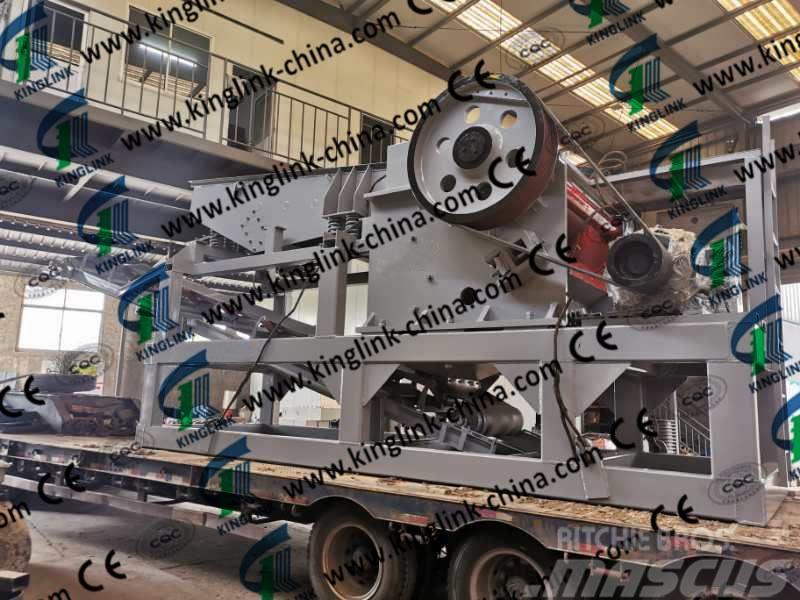 Kinglink PE600X900 Semi Mobile Quarry Jaw Crusher Plant Mobile knuseverk