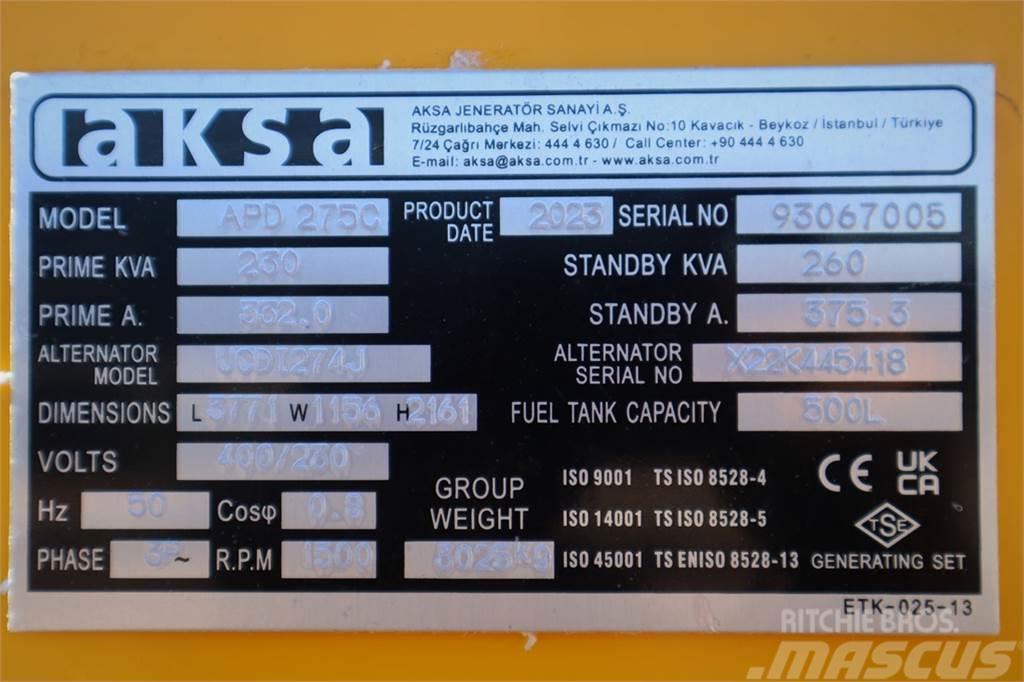 AKSA APD275C Valid inspection, *Guarantee! Diesel, 275 Diesel Generatorer