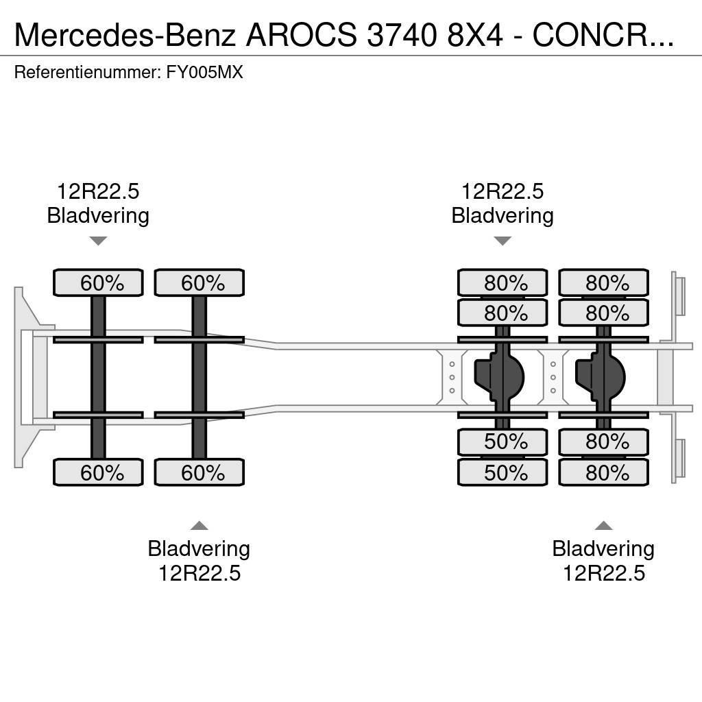 Mercedes-Benz AROCS 3740 8X4 - CONCRETE MIXER 9 M3 EKIPMAN Betongbiler