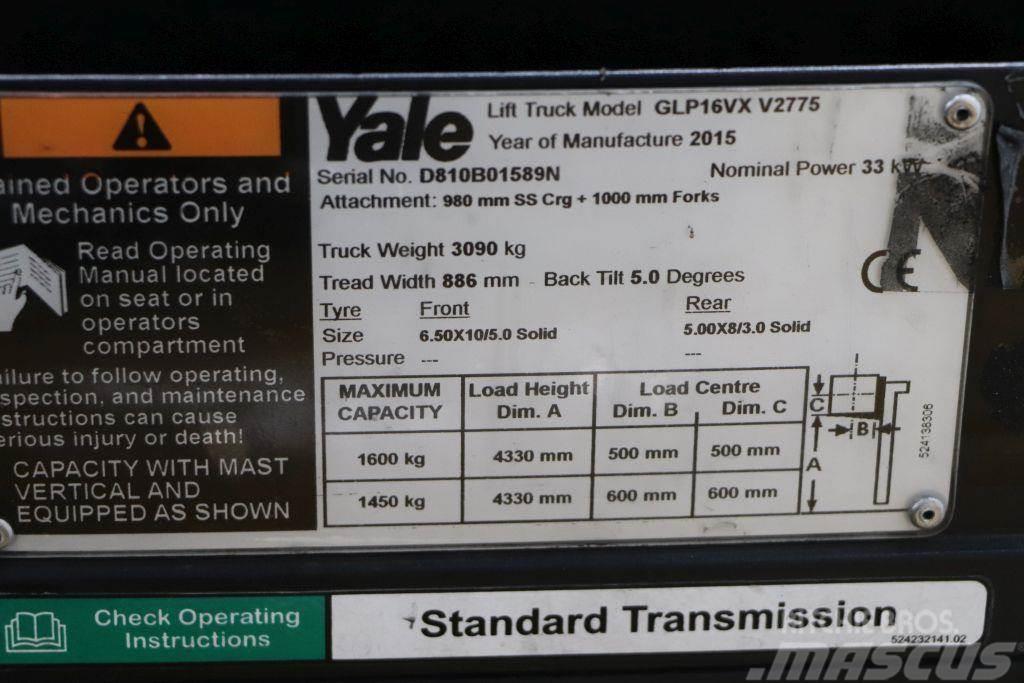 Yale GLP16VX Propan trucker