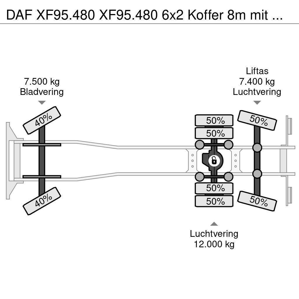 DAF XF95.480 XF95.480 6x2 Koffer 8m mit LBW Skapbiler