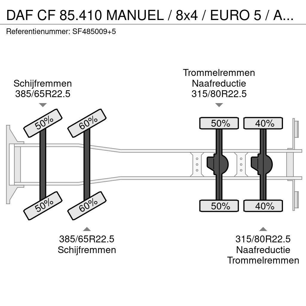 DAF CF 85.410 MANUEL / 8x4 / EURO 5 / AIRCO / GROS PON Tippbil
