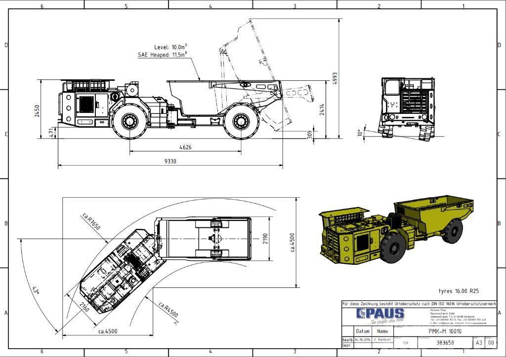 Paus PMKM 10010 / Mining / Dump Truck Gruvedumpere