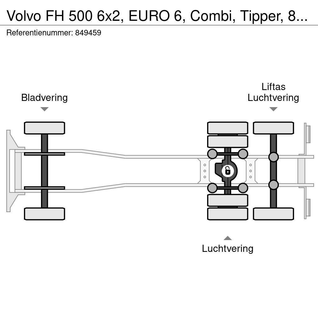 Volvo FH 500 6x2, EURO 6, Combi, Tipper, 84 M3 Tippbil