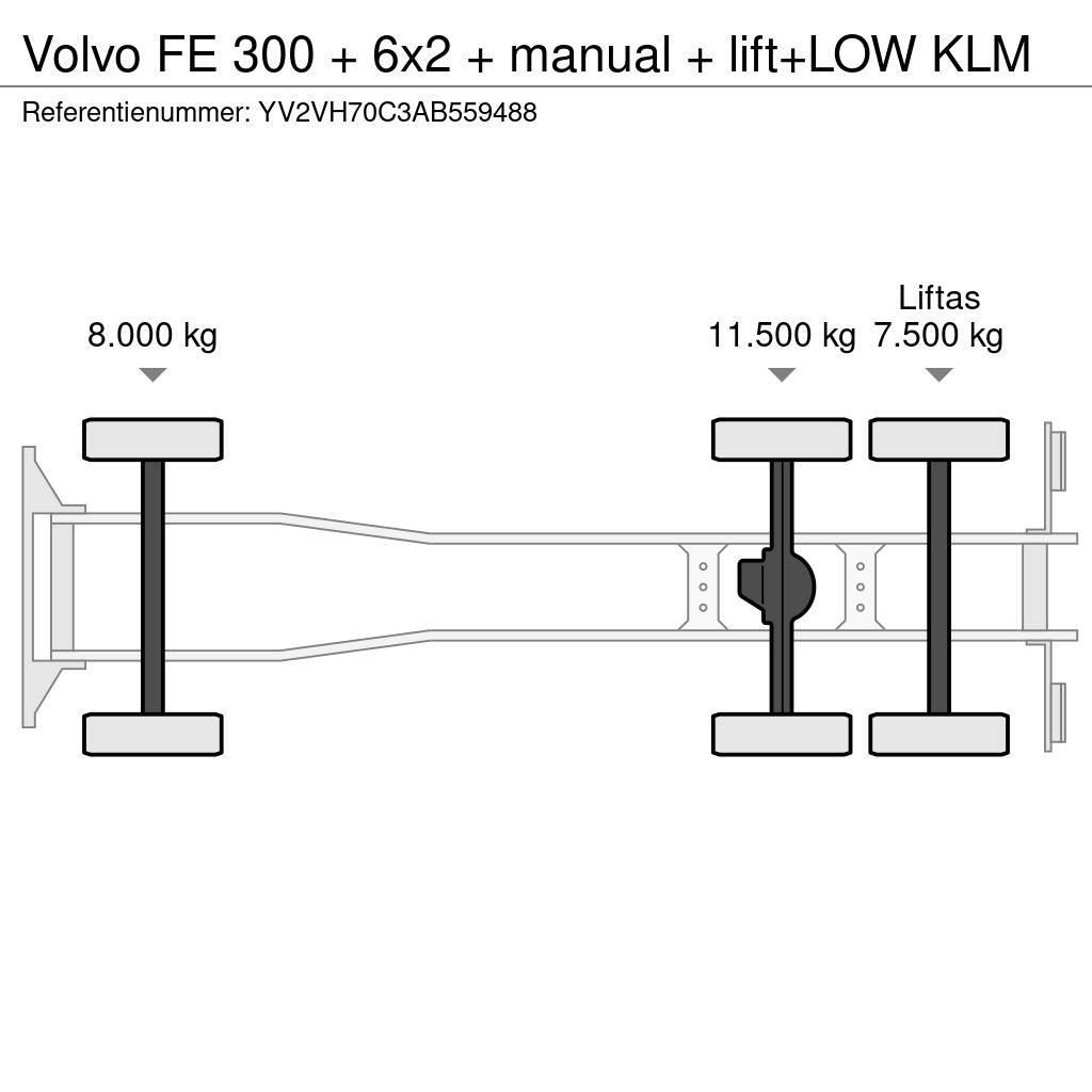 Volvo FE 300 + 6x2 + manual + lift+LOW KLM Skapbiler