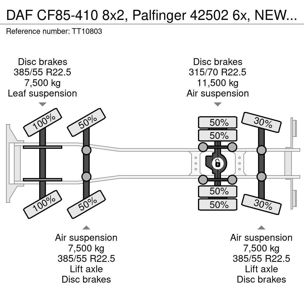 DAF CF85-410 8x2, Palfinger 42502 6x, NEW Engine Allterreng kraner