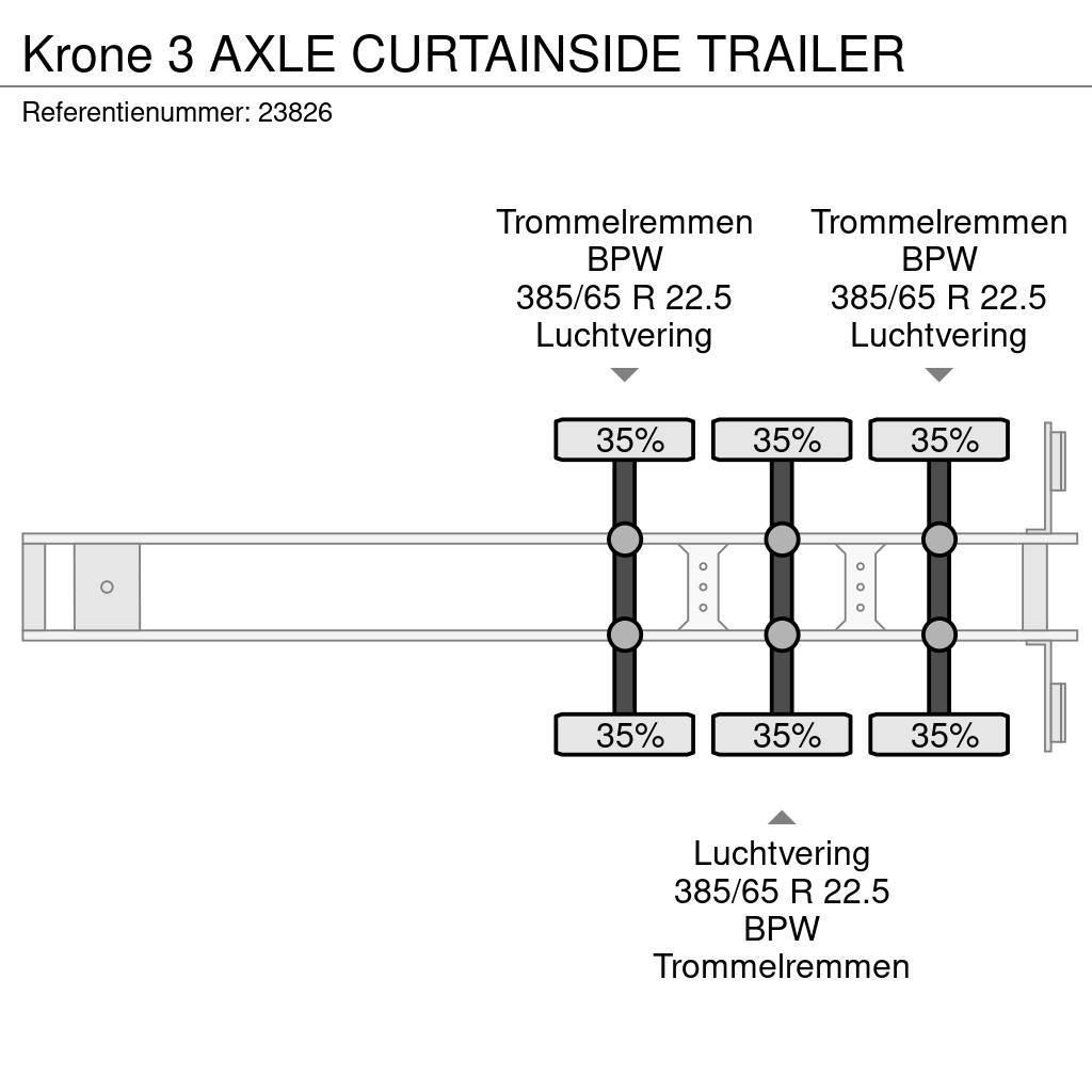 Krone 3 AXLE CURTAINSIDE TRAILER Gardintrailer