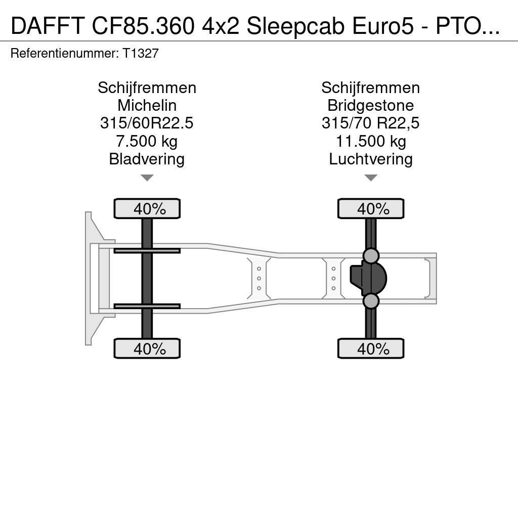 DAF FT CF85.360 4x2 Sleepcab Euro5 - PTO Prep - 3-Spaa Trekkvogner