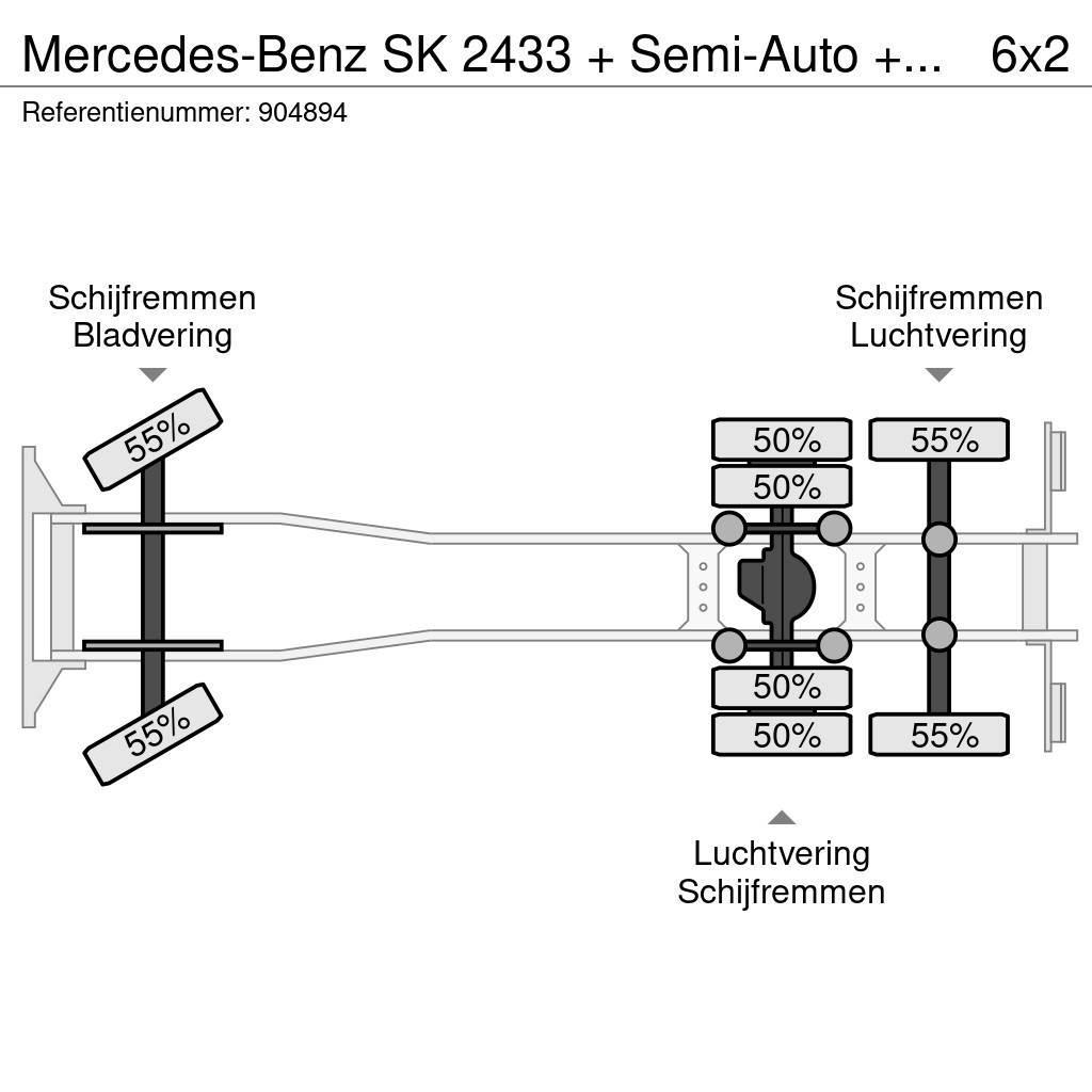 Mercedes-Benz SK 2433 + Semi-Auto + PTO + Serie 14 Crane + 3 ped Containerbil