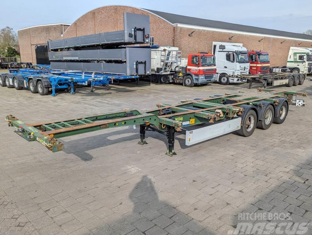 Krone SD 27 3-Assen BPW - Back Slider - DrumBrakes - 528 Containerchassis Semitrailere