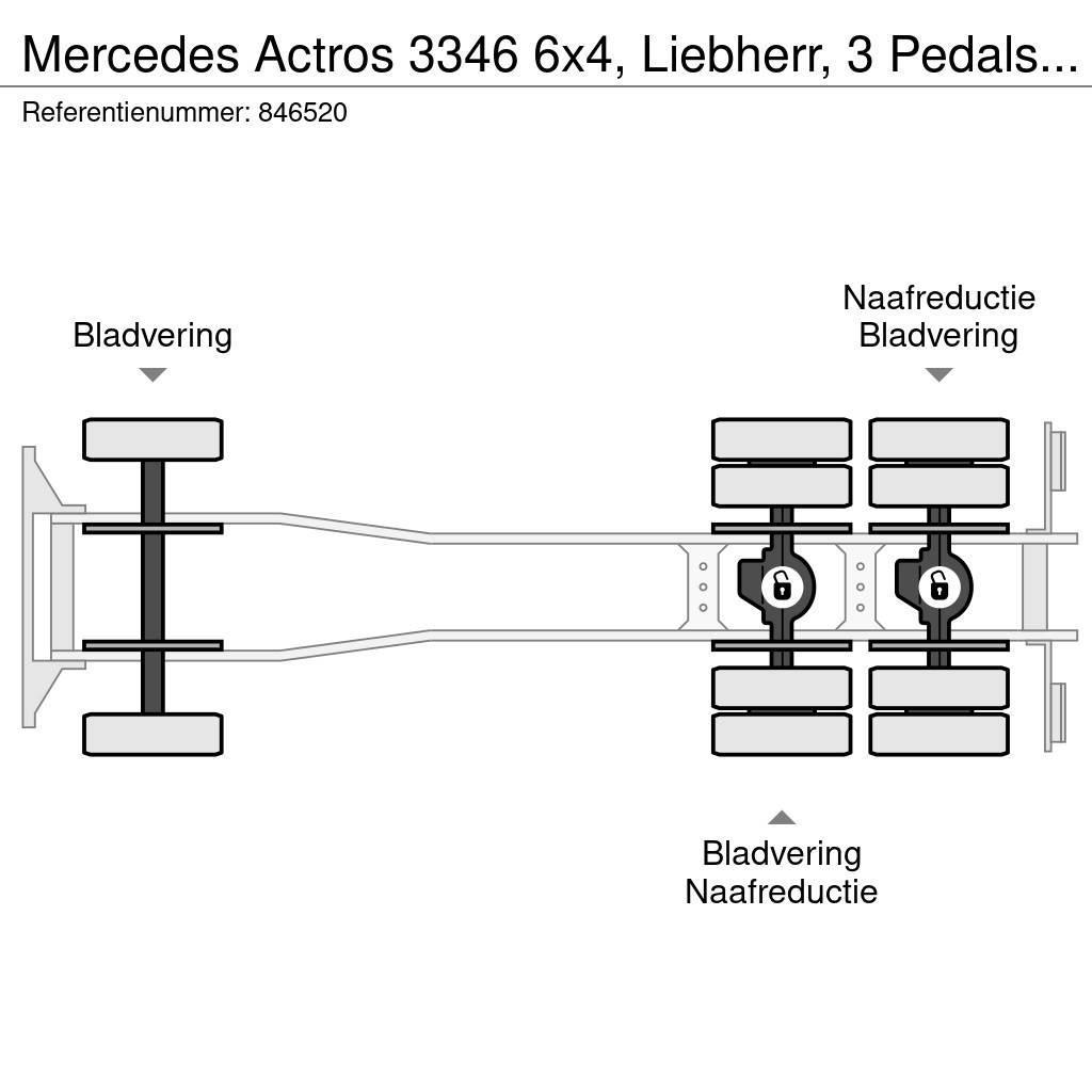 Mercedes-Benz Actros 3346 6x4, Liebherr, 3 Pedals, Steel suspens Betongbiler