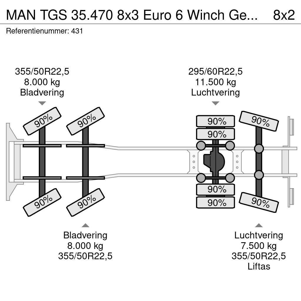 MAN TGS 35.470 8x3 Euro 6 Winch German Truck! Biltransportere