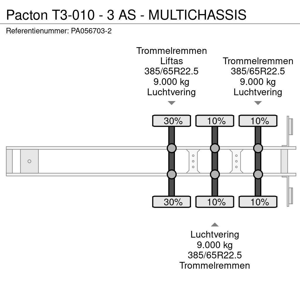 Pacton T3-010 - 3 AS - MULTICHASSIS Containerchassis Semitrailere