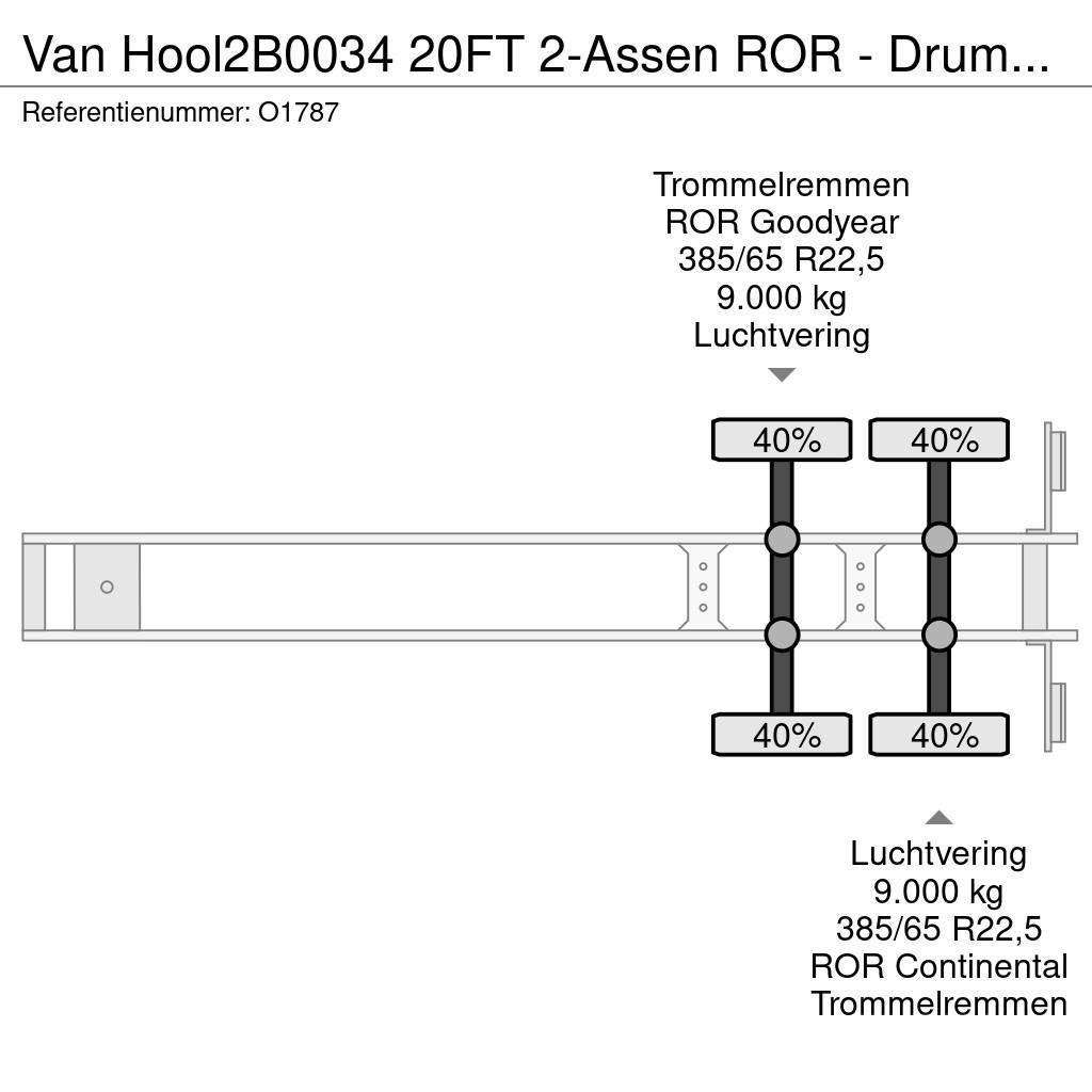 Van Hool 2B0034 20FT 2-Assen ROR - DrumBrakes - Airsuspensi Containerchassis Semitrailere