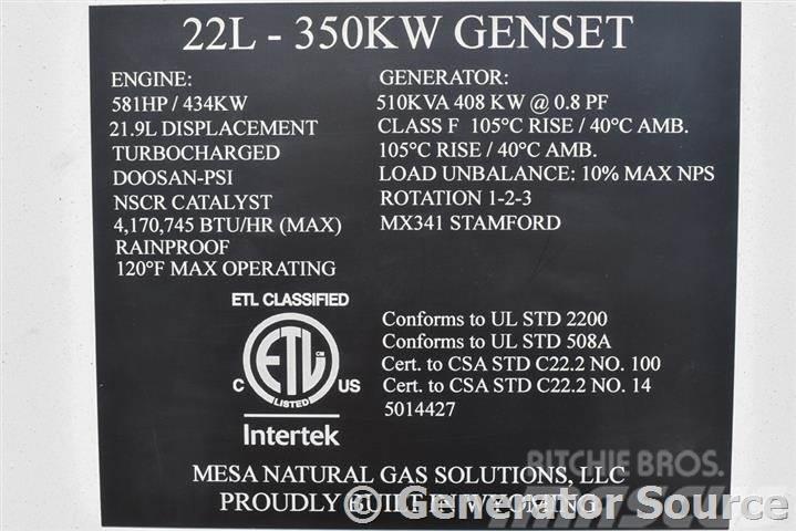 Doosan 350 kW NG - JUST ARRIVED Gass Generatorer
