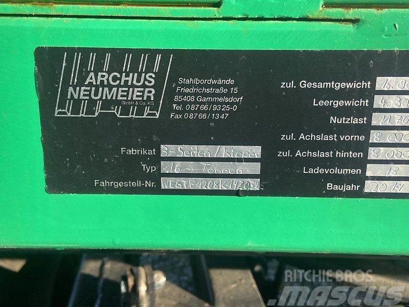  Archus Neumeier 3 Seiten Kipper Anhänger 16 t. Tippbil