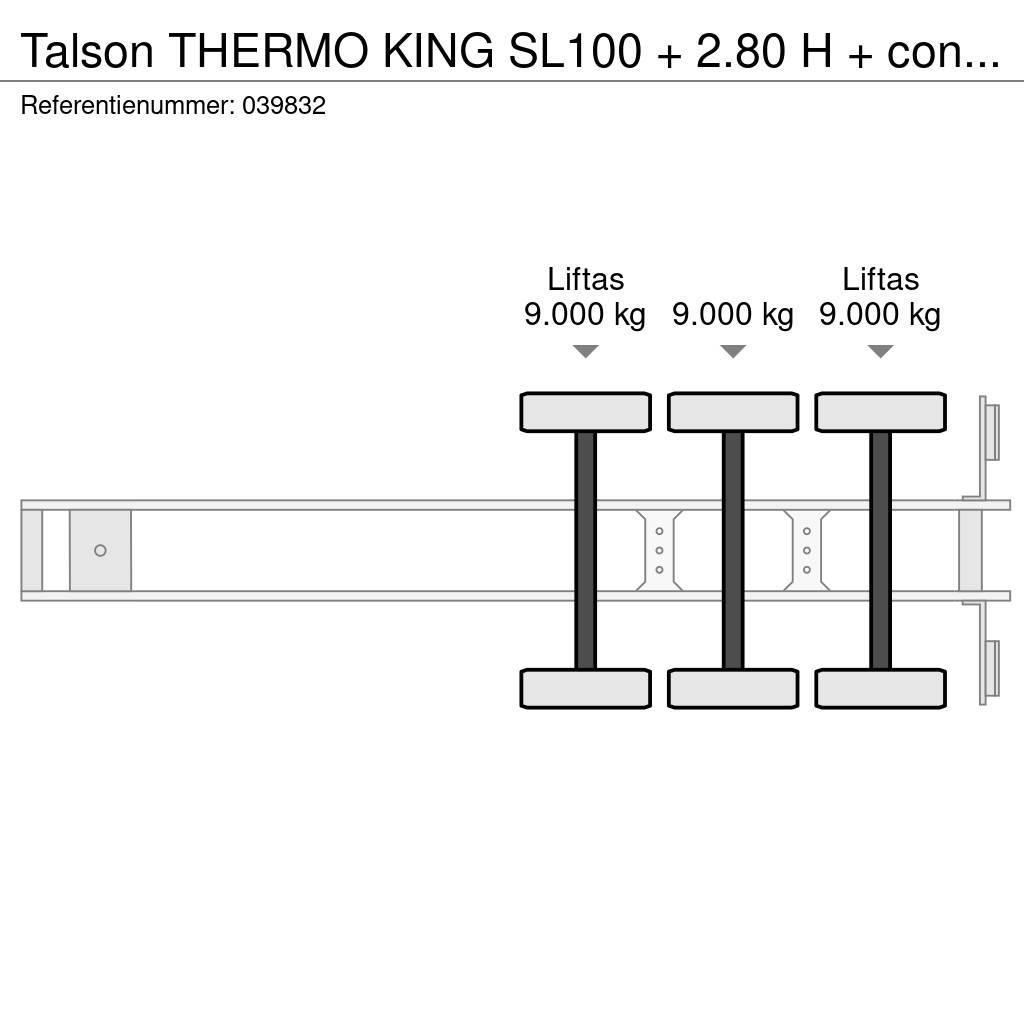 Talson THERMO KING SL100 + 2.80 H + confection + 3 axles Frysetrailer Semi