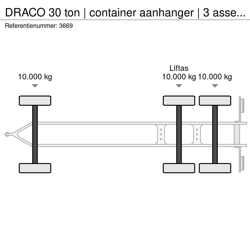 Draco 30 ton | container aanhanger | 3 asser overzetter Containerhenger