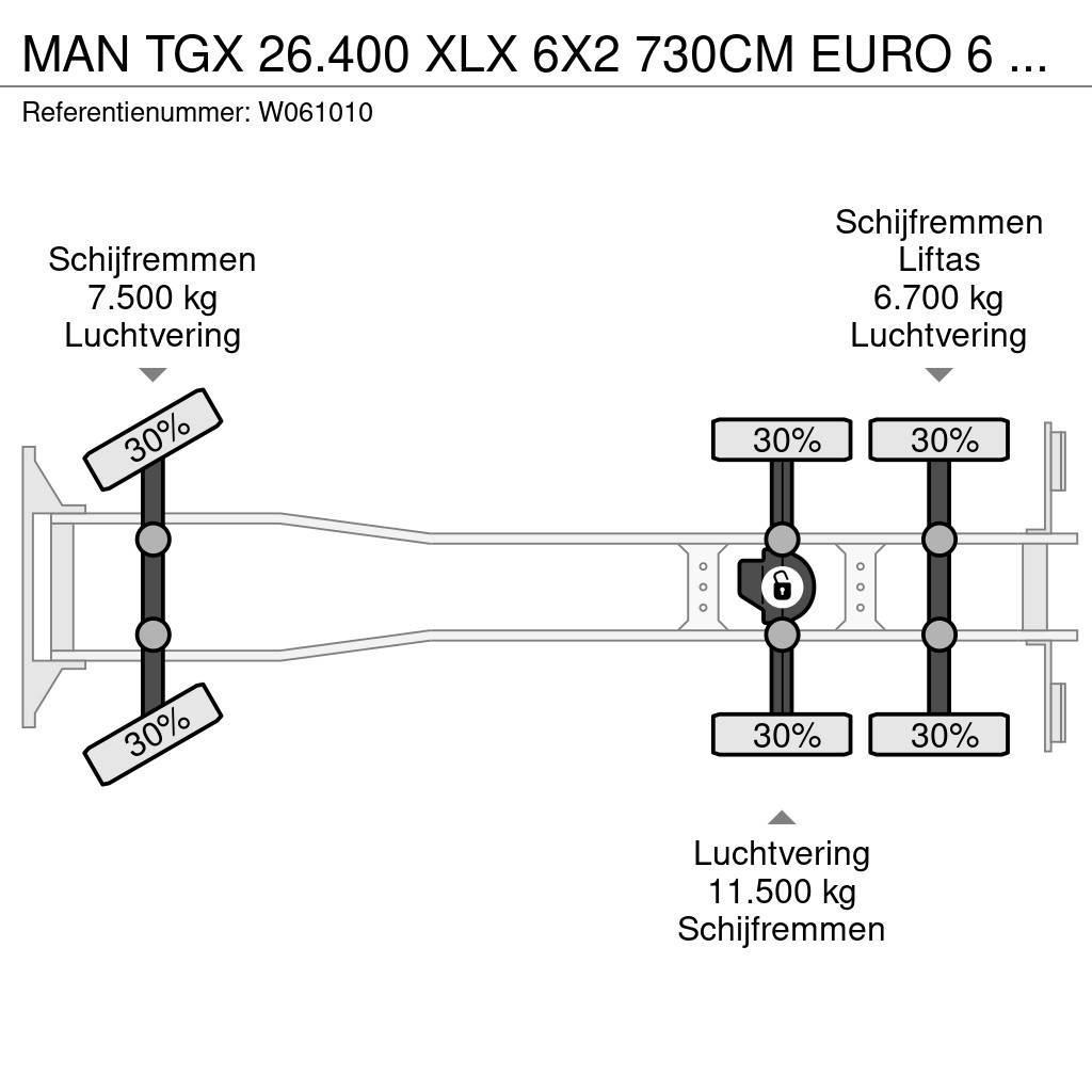 MAN TGX 26.400 XLX 6X2 730CM EURO 6 AHK Chassis