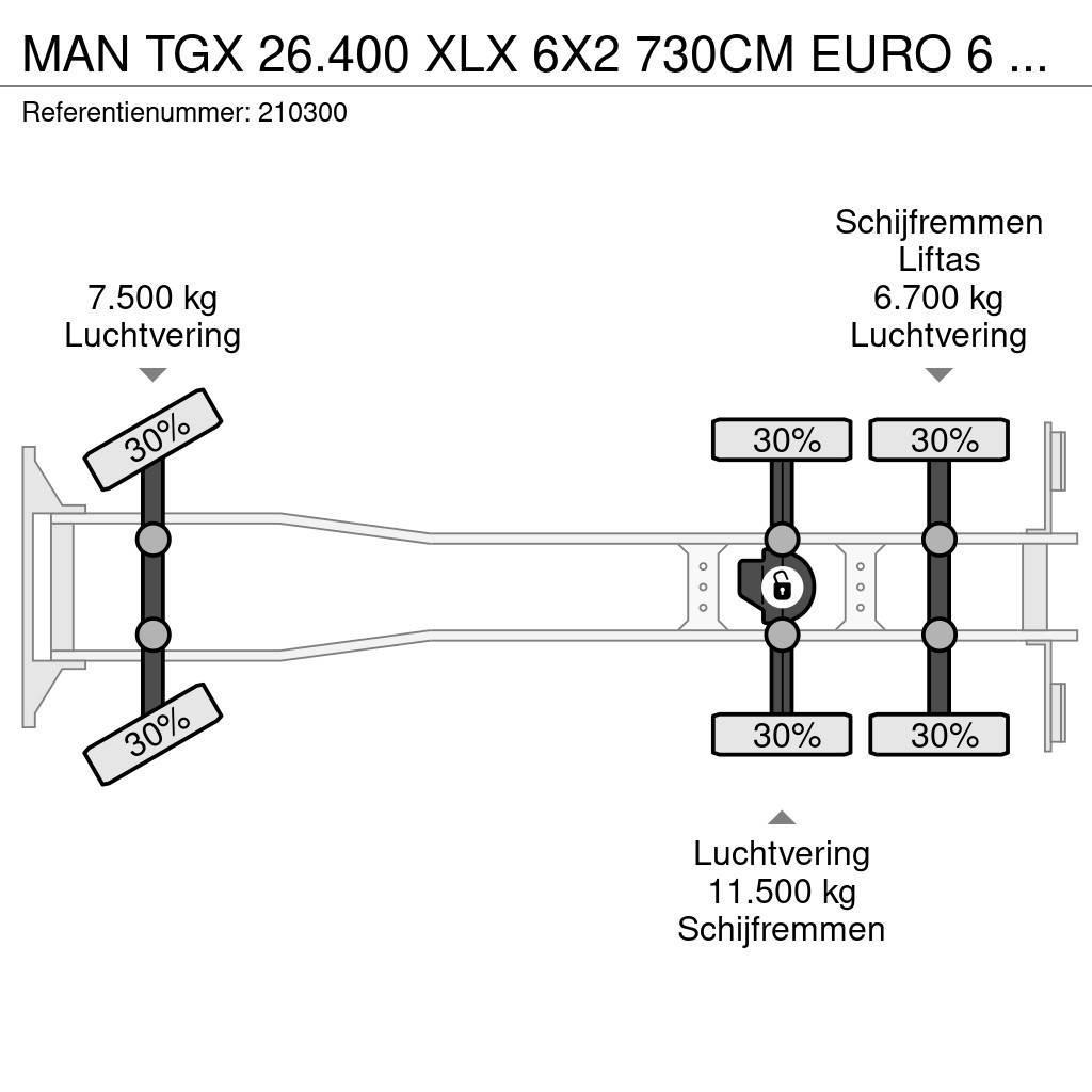 MAN TGX 26.400 XLX 6X2 730CM EURO 6 AHK NL Truck Chassis
