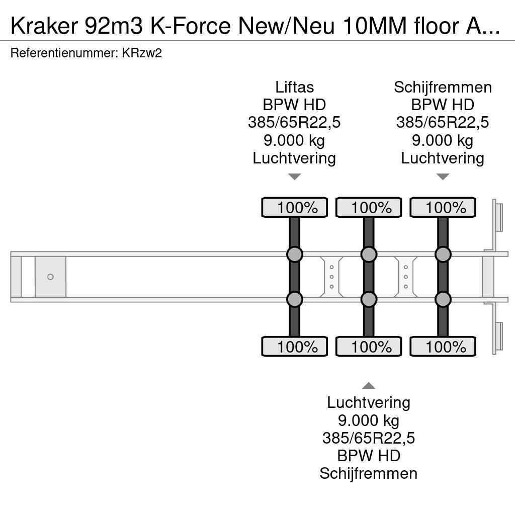 Kraker 92m3 K-Force New/Neu 10MM floor Alcoa's Liftachse Walking floor - semi