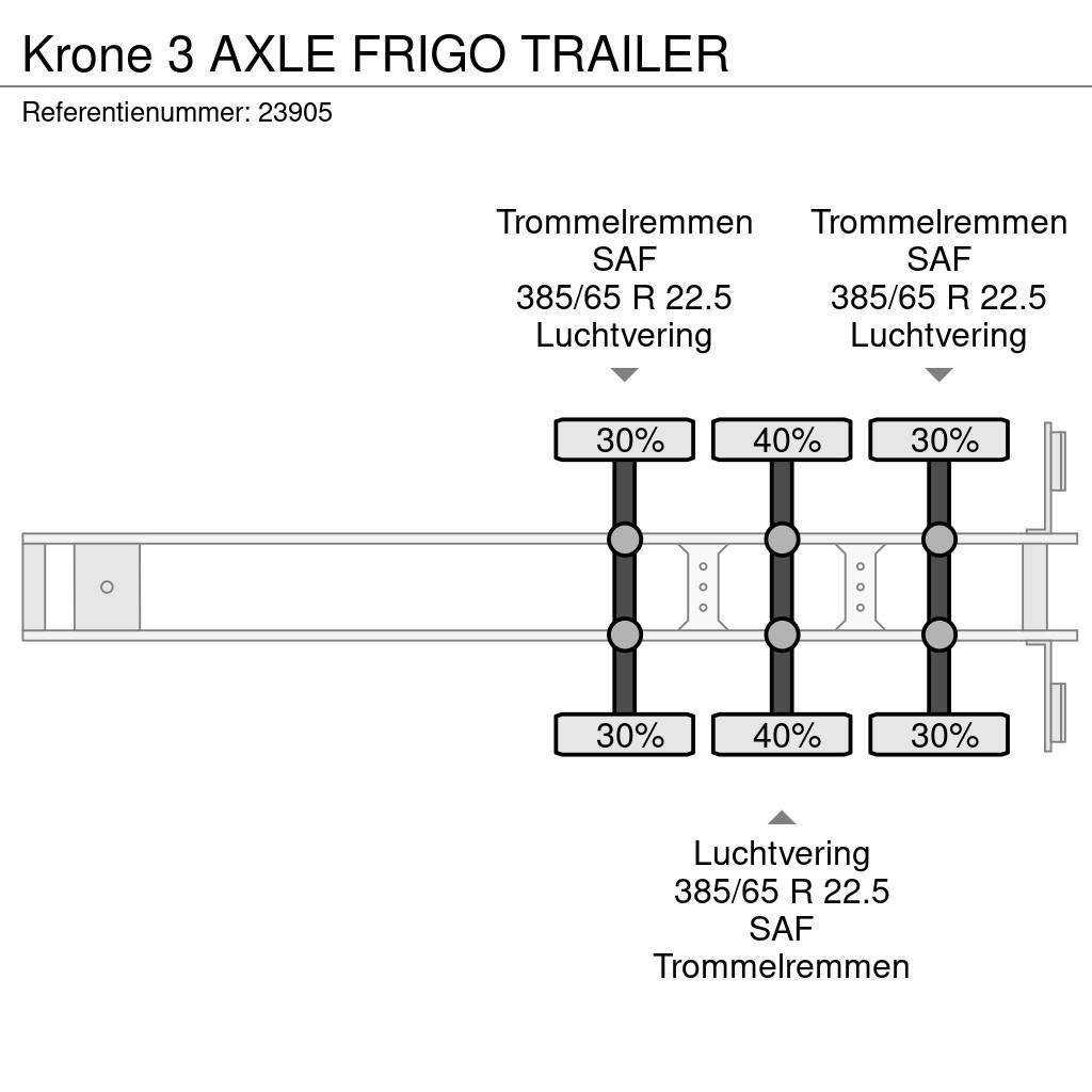 Krone 3 AXLE FRIGO TRAILER Frysetrailer Semi