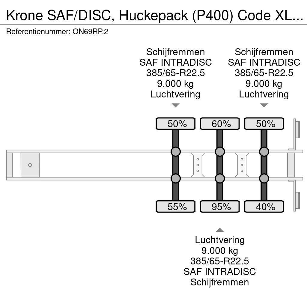 Krone SAF/DISC, Huckepack (P400) Code XL, Stakepots, NL- Gardintrailer