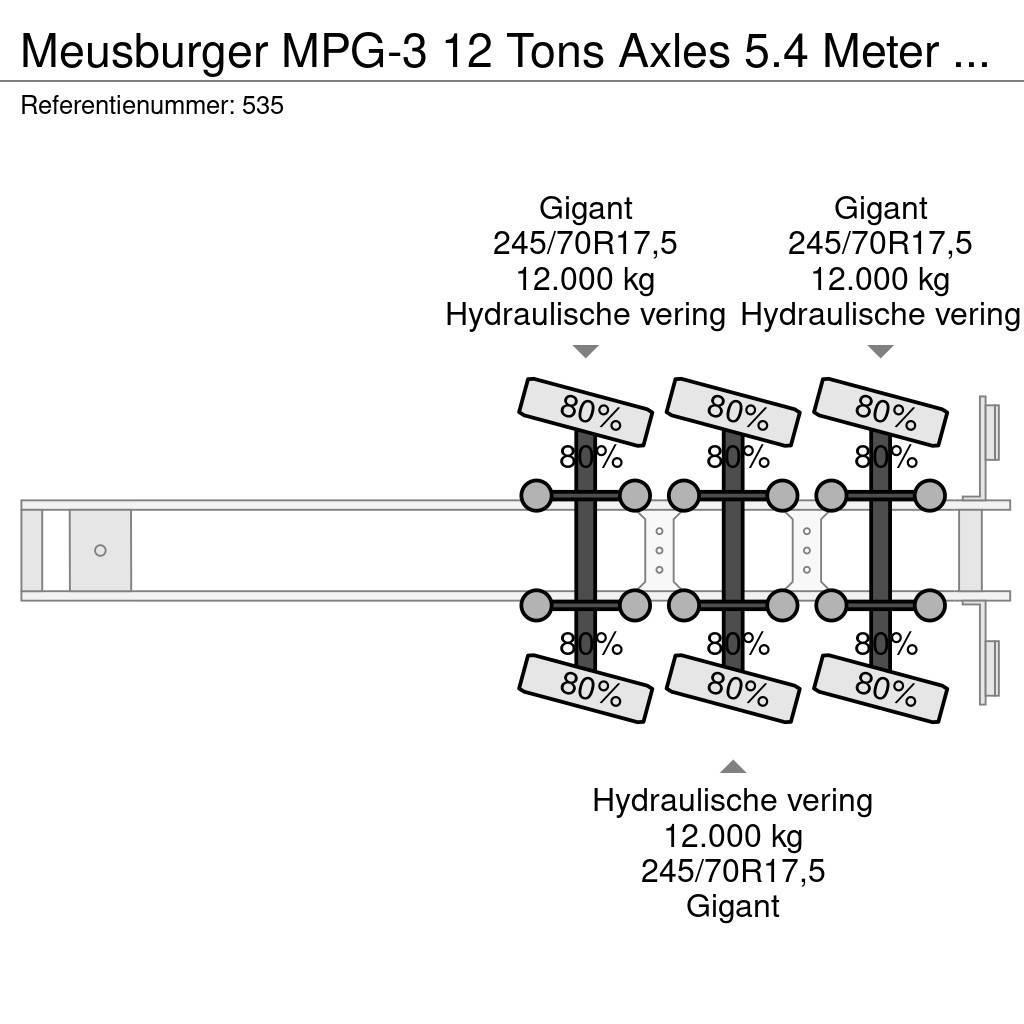 Meusburger MPG-3 12 Tons Axles 5.4 Meter extand. 4 Meter Exte Gardintrailer