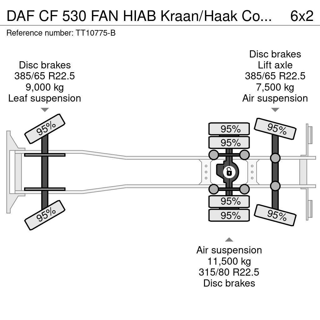 DAF CF 530 FAN HIAB Kraan/Haak Combikeuring 12-2030 Allterreng kraner