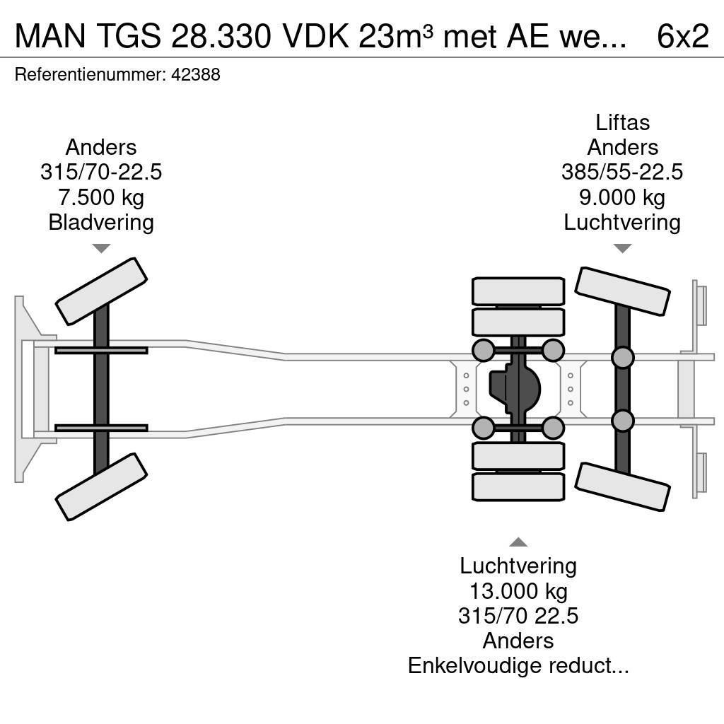 MAN TGS 28.330 VDK 23m³ met AE weegsysteem Renovasjonsbil