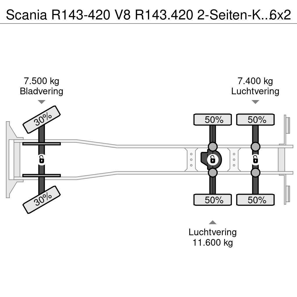 Scania R143-420 V8 R143.420 2-Seiten-Kipper 6x2 Manualget Tippbil