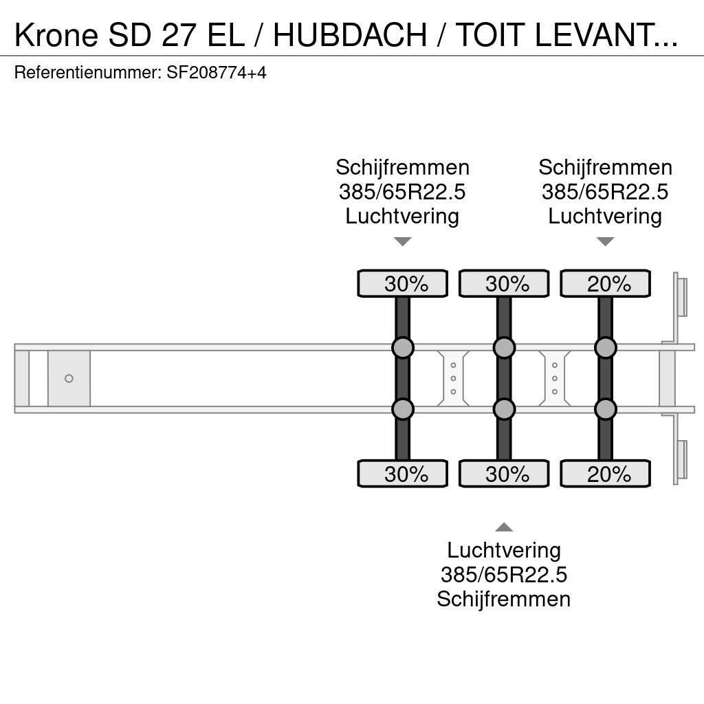 Krone SD 27 EL / HUBDACH / TOIT LEVANT / HEFDAK / COIL / Gardintrailer