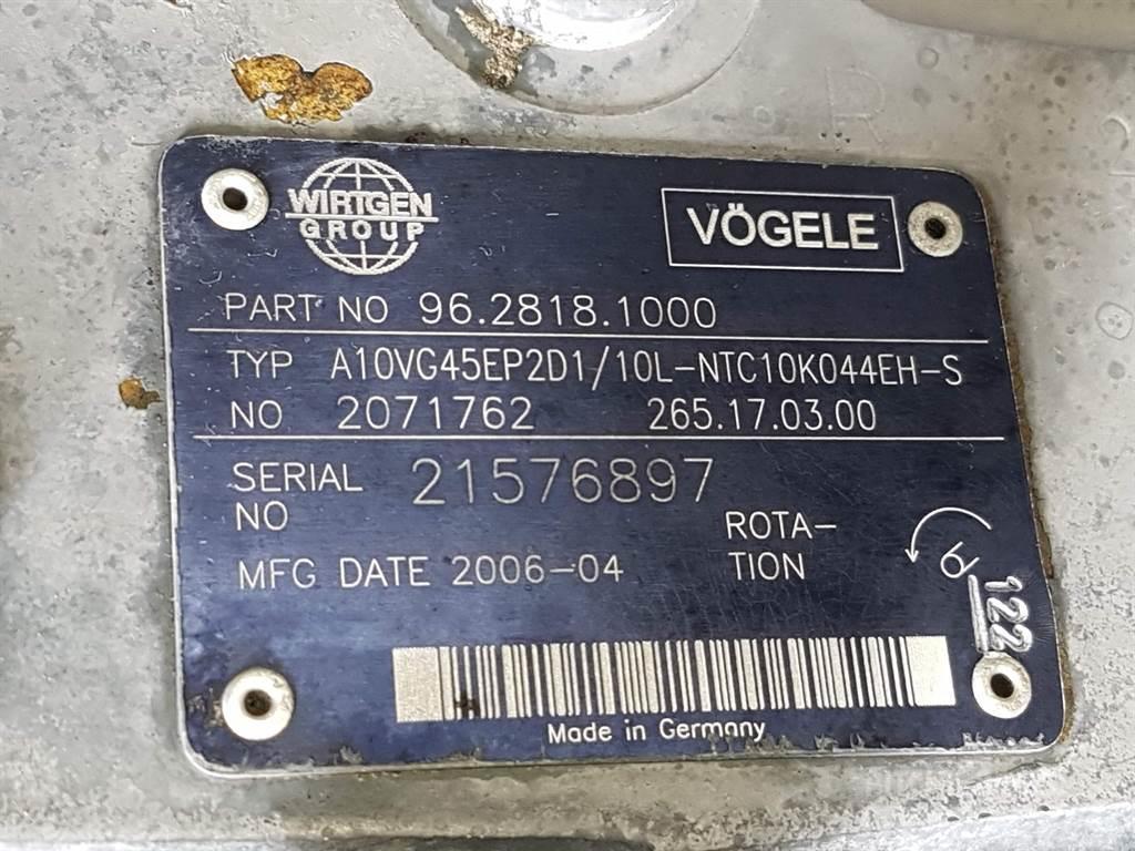 Vögele -Rexroth A10VG45EP2D1/10L-96.2818.1000-Drive pump Hydraulikk