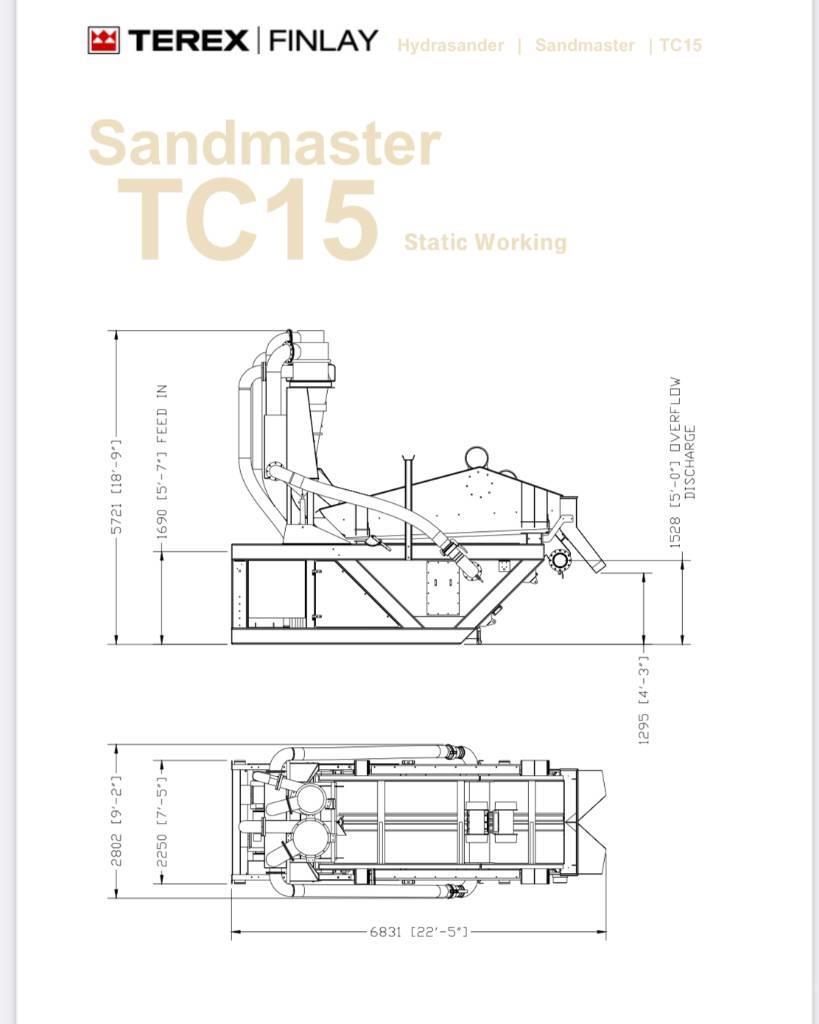 Terex Finlay TC 15 sandmaster Hydrocyklon odwadniacz Produksjonsanlegg til grustak m.m.