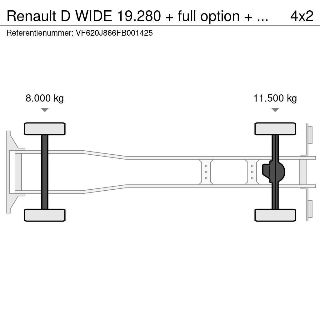 Renault D WIDE 19.280 + full option + REMOTE + EURO 6 HIAB Liftdumper biler