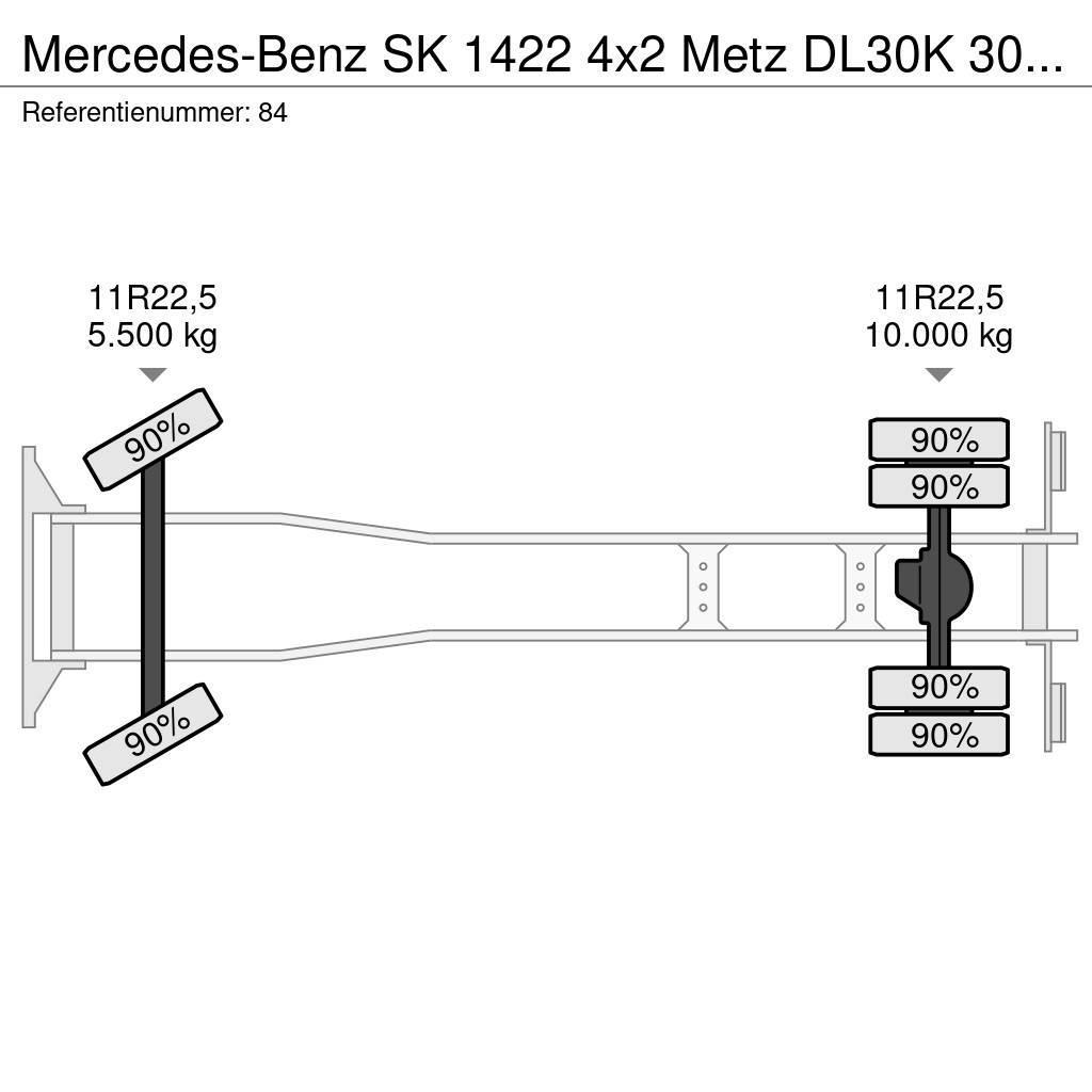 Mercedes-Benz SK 1422 4x2 Metz DL30K 30 meter 21.680 KM! Bilmontert lift