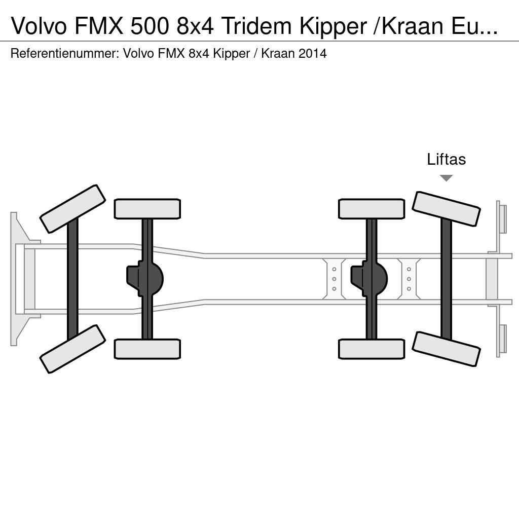 Volvo FMX 500 8x4 Tridem Kipper /Kraan Euro 6 Tippbil