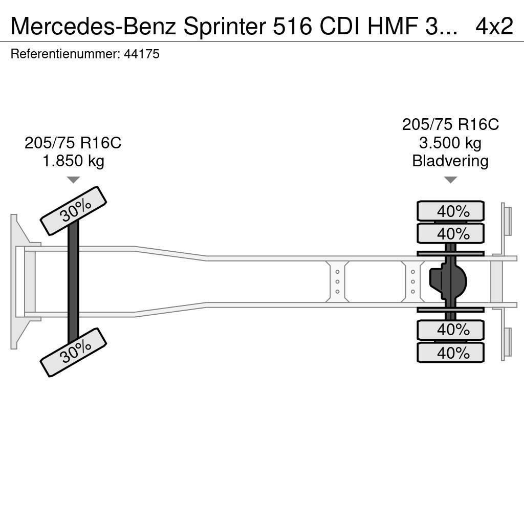 Mercedes-Benz Sprinter 516 CDI HMF 3 Tonmeter laadkraan Allterreng kraner