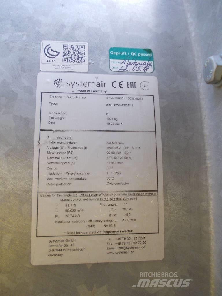  Systemair AXC 1250 12/27° 4 Annet gruveutstyr