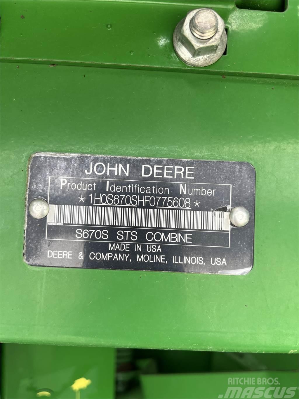 John Deere S670 Skurtreskere