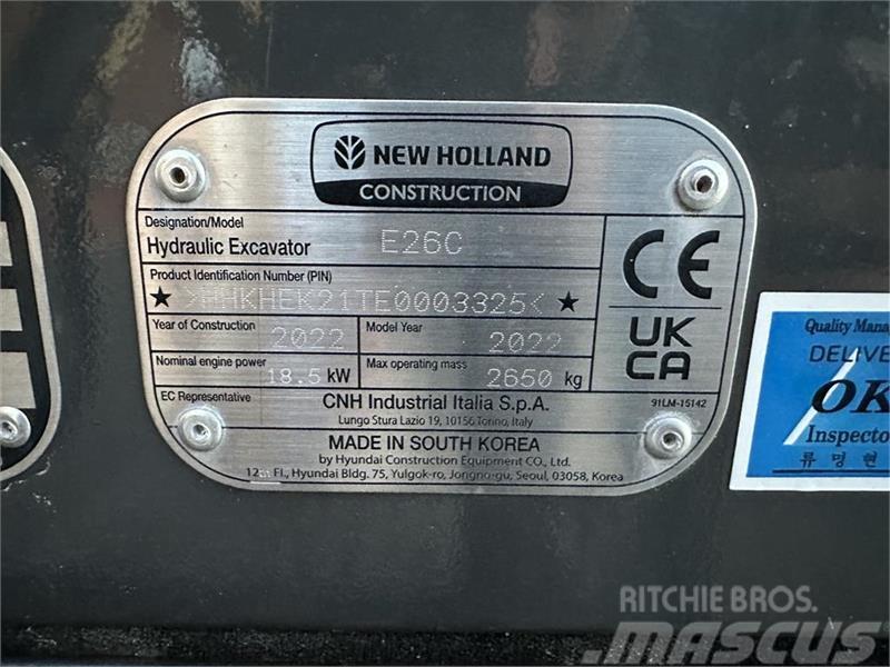 New Holland E26C Minigravere <7t