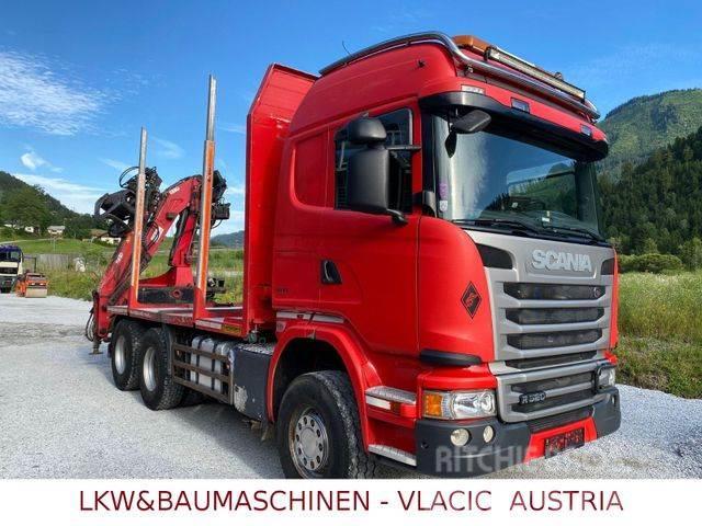 Scania G490 Holztransporter mit Kran Tømmerbiler